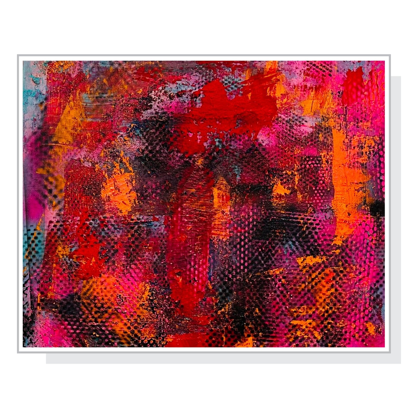 Galerie – Einzelwerke & Sammlungen - Acryl und Lack auf Leinwand Serie „Pinke Welle - 2“ 50 x 50 cm 300,00 - Verônica Falcão