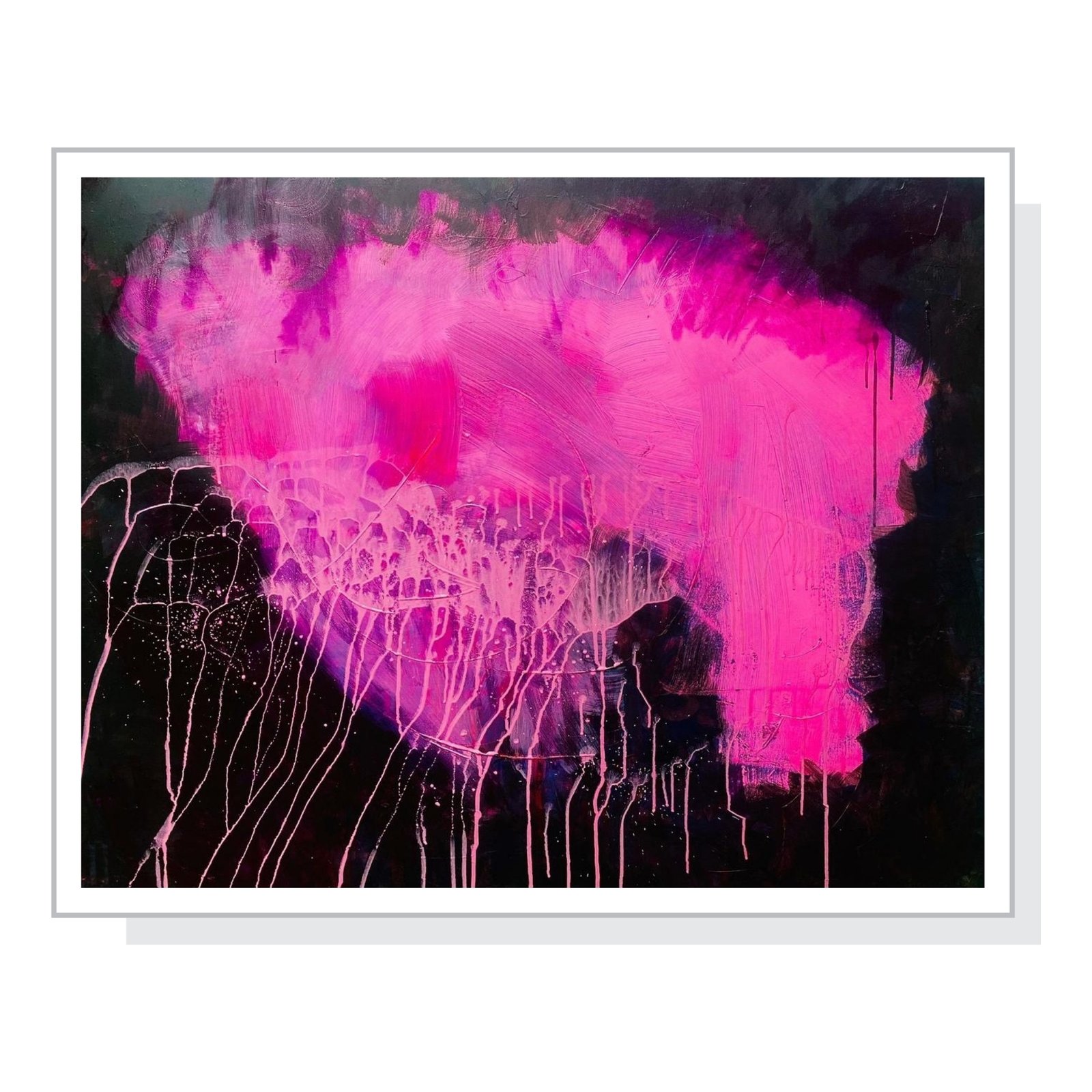 Magenta Sturm – Acrylgemälde auf Leinwand (120 x 100 cm)