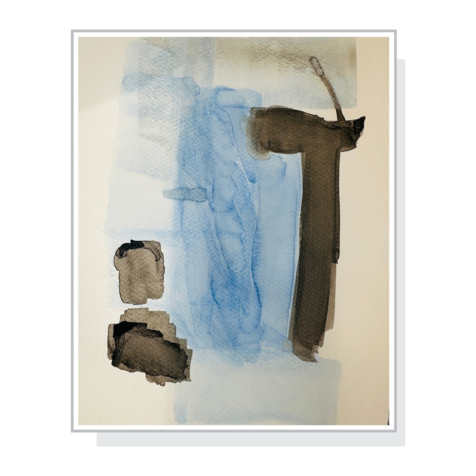 Nachklang_Aquarel_24 x 32 cm_200 gm_60,00 Euros_Farben wie Töne, die noch in der Luft schweben. Ein Echo aus Tiefe und Stille, das sich langsam in Licht auflöst.2