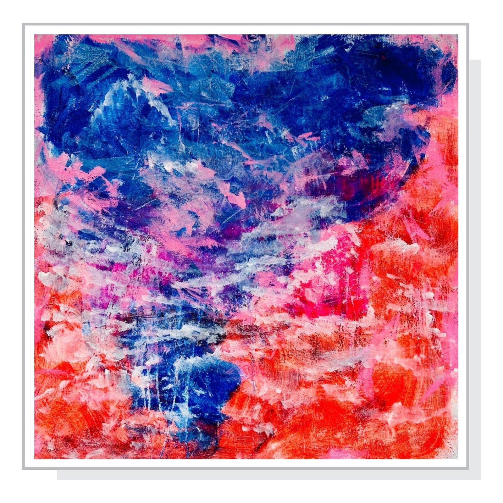 Zwischen Himmel und Feuer – Acrylgemälde auf Leinwand (90 x 90 cm)